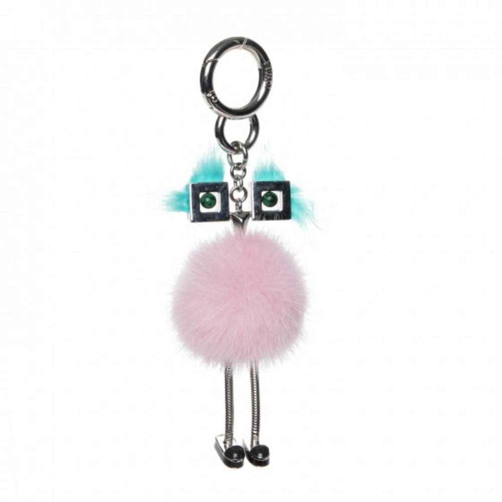 Mink Fur Chick Pom Pom Bag Charm